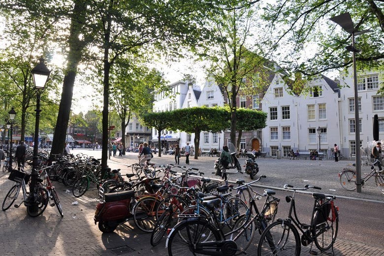 Spui Square, which will take you back in time